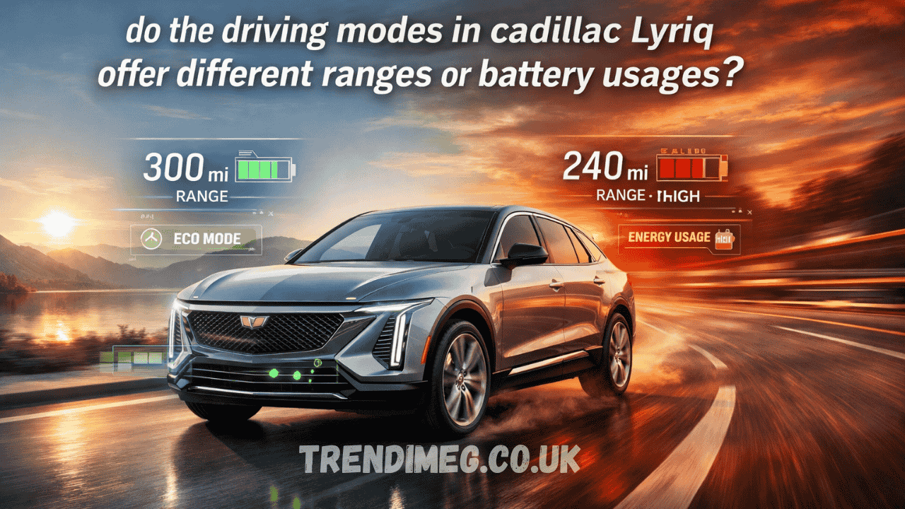 do the driving modes in cadillac lyriq offer different ranges or battery usages?